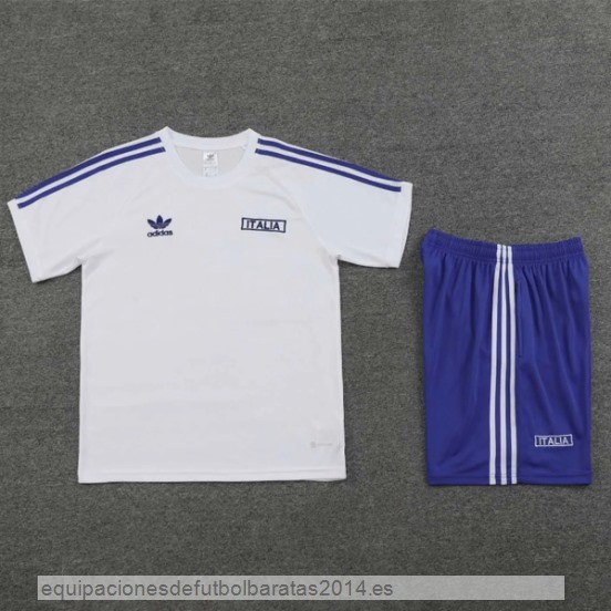 Nuevo Entrenamiento Conjunto Completo Italia 2024 Blanco Azul Baratas